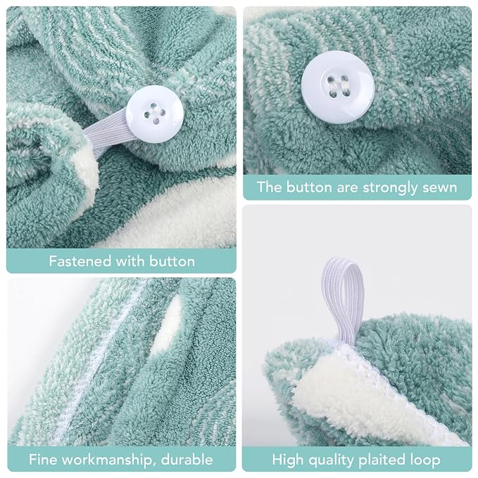 SINLAND Microfiber Hair Drying Cap Hair Towel Turban Twist - Image 4