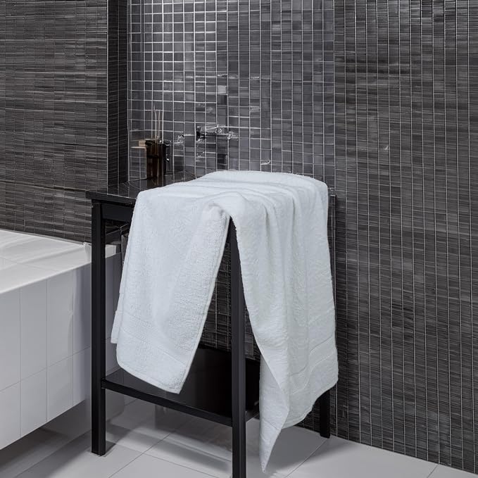Commercial Bulk Pack of 12 Large Bath Towels – 100% Cotton Terry 24" x 50" – - Image 2