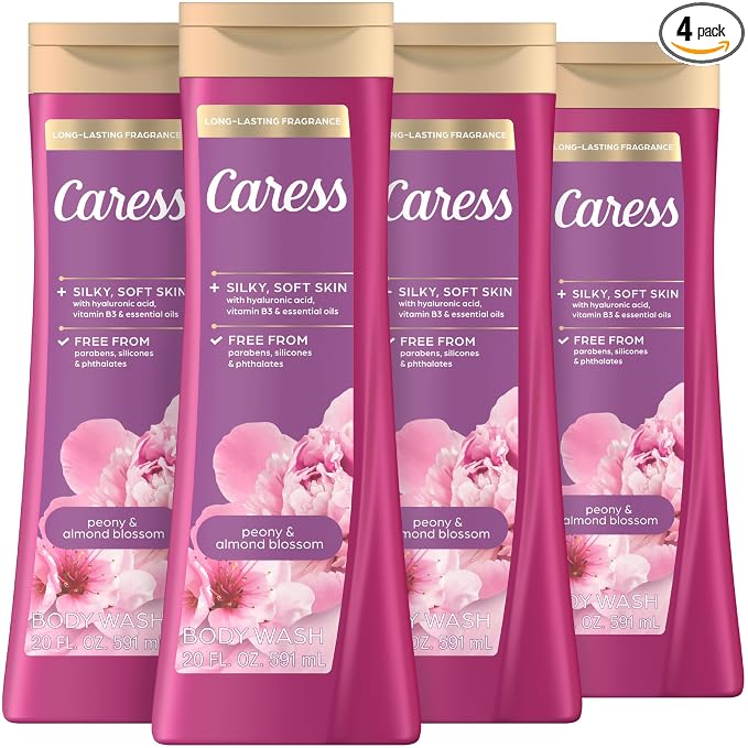 Caress Peony & Almond Blossom Body Wash, Hyaluronic Acid & Vitamin B3 by Caress