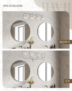 4-Light Bathroom Vanity Light Fixtures, HWH Brushed Nickel Bathroom Vanity - Image 5