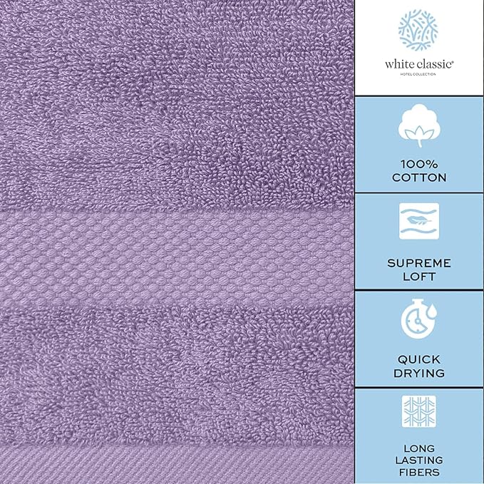 White Classic Luxury Lavender Hand Towels - Image 7