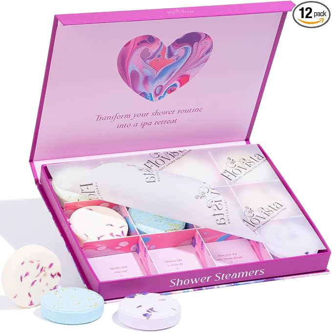 Aromatherapy Shower Steamers Gift Set – 12 Spa Tablets, 6 Scents – Relaxation & by Flovista