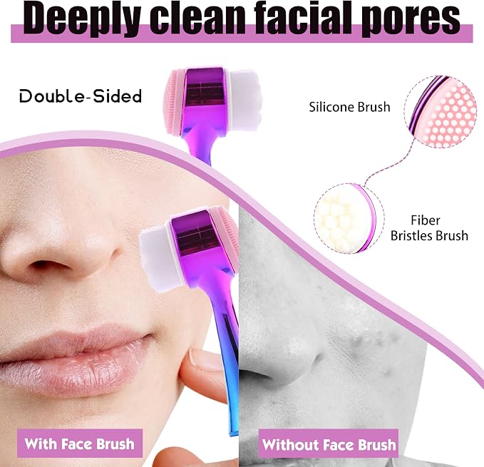 Facial Cleansing Brush 2 in 1Double-Sided Facial Cleaning Brush - Image 4
