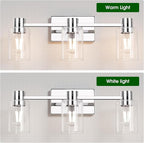 3-Light Modern Vanity Light Fixtures Over Mirror, Polished Chrome Bathroom - Image 5