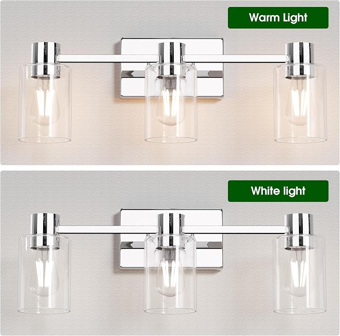 3-Light Modern Vanity Light Fixtures Over Mirror, Polished Chrome Bathroom - Image 5