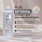 IGK Antisocial Midnight Silk Bond-Building Dry Hair Mask – No-Rinse Leave-In - Image 2