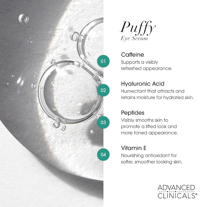 Advanced Clinicals Puffy Eye Under Eye Serum | Visible Anti Aging Brightening - Image 4