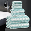 8 Piece Bathroom Towel Set Aqua |2 Oversized Large Bath Towels Sheet, 2 Hand by MAGGEA