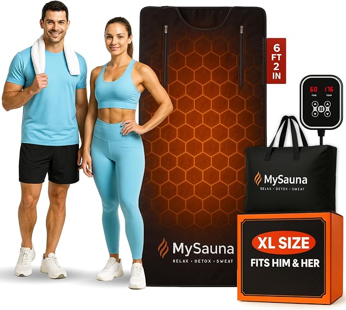 MySauna XL Infrared Sauna Blanket | Fits Him & Her | Fast Sweat, Sauna Bag by MySauna