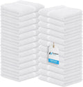Avalon Towels Cotton Washcloths 24-Pack – 12 x 12 Inch White Super Soft & by AvalonTowels