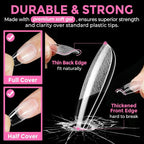 UNA GELLA Short Coffin Nail Tips: 216pcs Short Coffin Press on Nails Pre-shape - Image 5