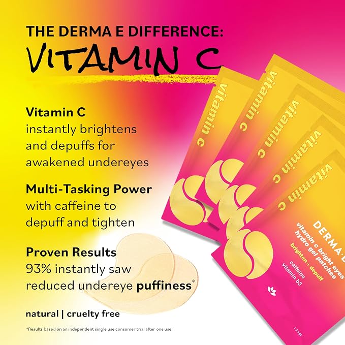 Derma E Vitamin C Bright Eyes Hydro Gel Under Eye Patches - Image 5