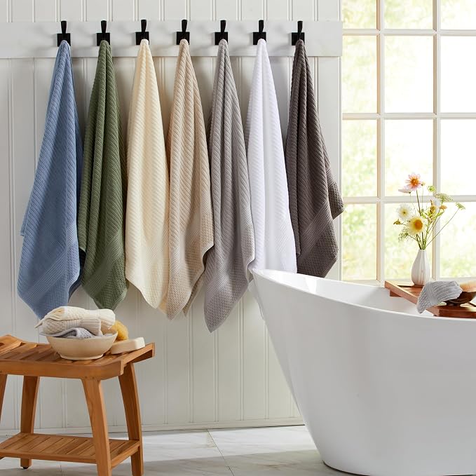 Springtree Home 100% Cotton Bath Towel Set | 6 Piece Set | Absorbent & - Image 8
