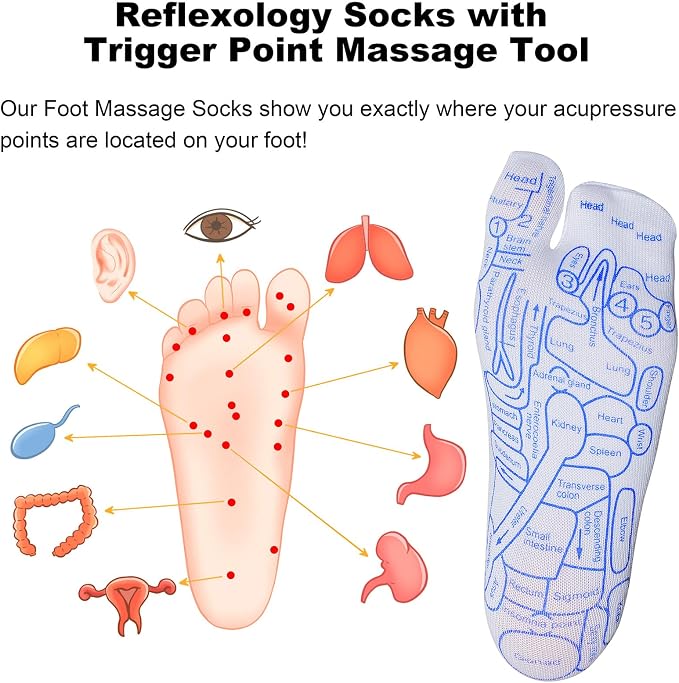 Reflexology Socks with Beginner Acupoint Massage Tools Set of 5 - Image 6