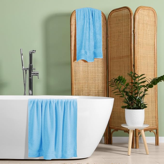 BELZZI Home Ultra Soft 4 Pack Oversized Bath Towel Set 27x54, Cotton Compact - Image 5