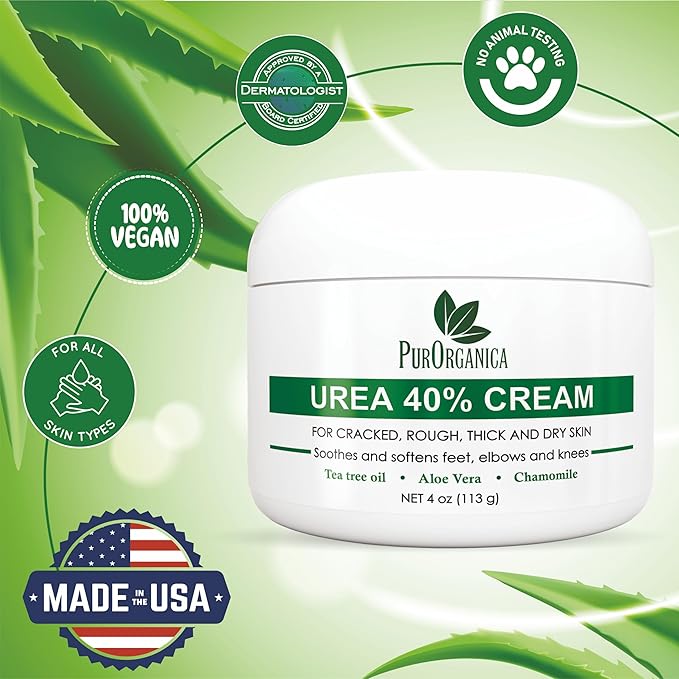 PurOrganica Urea Cream 40% – Made in USA, Maximum Strength Foot Cream - Image 4