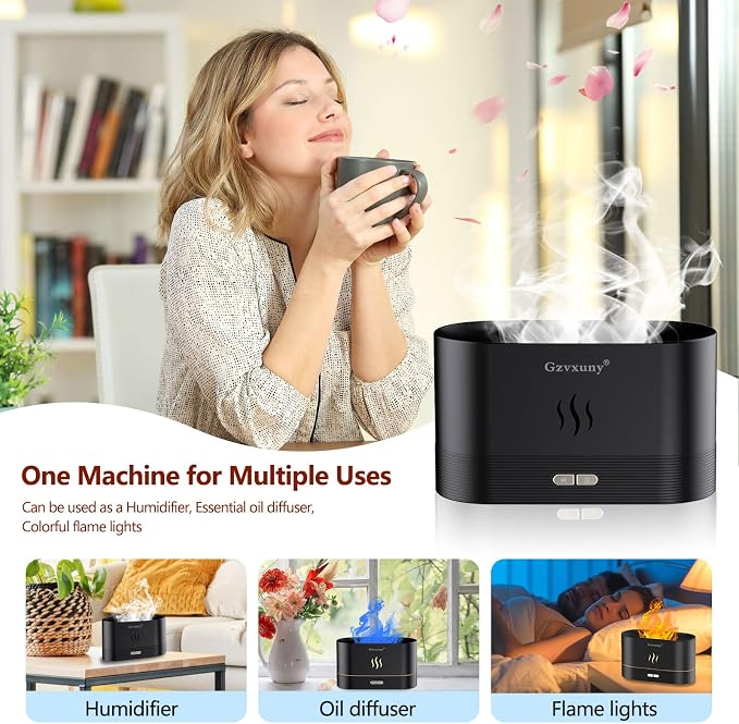 Flame Essential Oil Diffuser, Upgrade 7 Colour Lights Aromatherapy Diffuser - Image 5