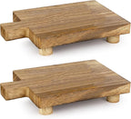 2 Pcs Handmade Wooden Tray, Practical Bathroom and Kitchen Decoration by Teniinet