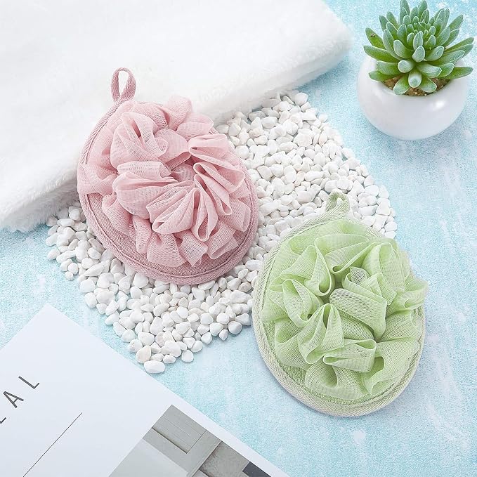 Boao 6 Pcs Bath Shower Pouf Sponge Mesh Pouf Shower Ball Exfoliating Body - Image 6