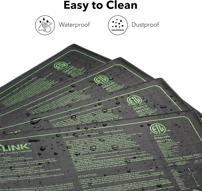 BN-LINK Seedling Heat Mat for Seed Starting 10" x 20.75", 4 Pack Daisy - Image 8