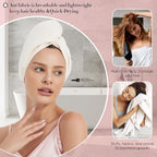 Hair Towel Wrap 2 Pack for Women, Super Absorbent Ant Cloth Fabric Hair Drying - Image 5