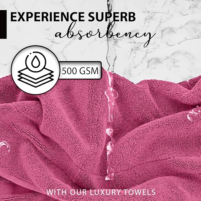 KAHAF COLLECTION 100% Cotton Bath Towels, 24x48 Pack of 6 Towels, Quick Dry - Image 2