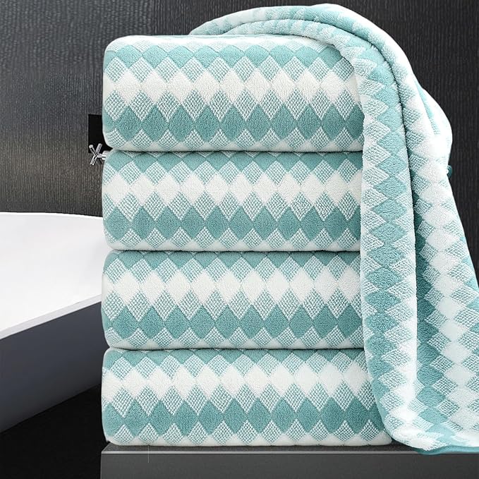 4 Piece Bath Towel Set Oversized Bath Sheet 35"x70" Bathroom Towel Extra Large by MAGGEA