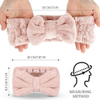 3 Pieces Makeup Headband with Bow Spa Headband - Image 2