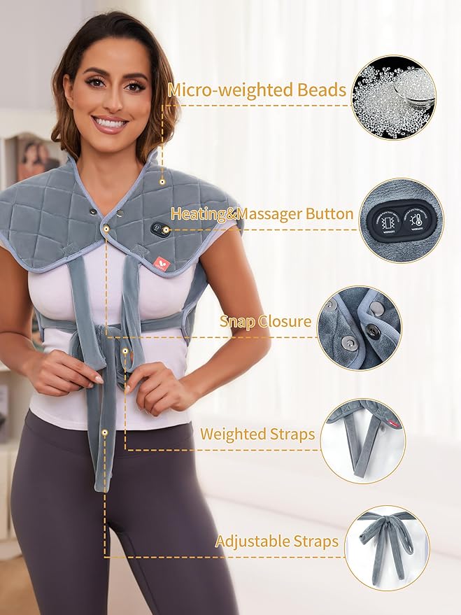 Vofuoti Heating Pad for Neck and Shoulders, Portable Cordless Heating Pad - Image 3