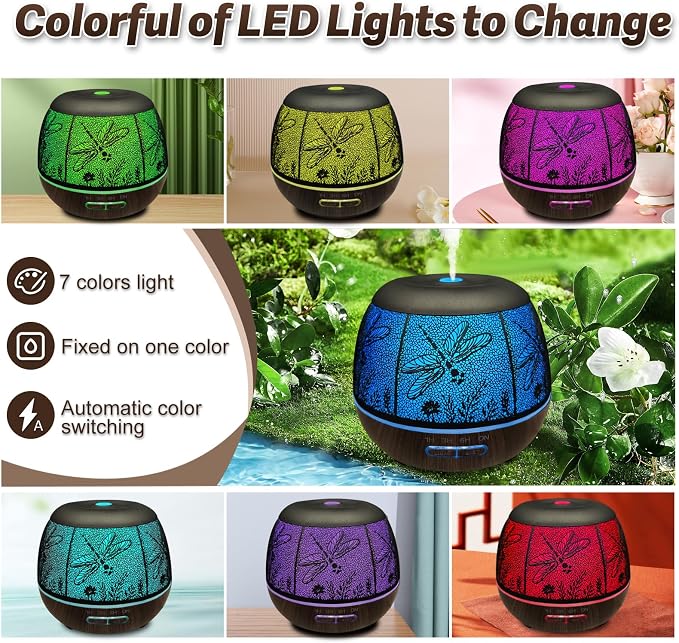 Roonbo Diffusers for Essential Oils Large Room 400ml, Essential Oil Diffuser - Image 5