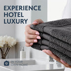 White Classic Luxury Dark Gray Hand Towels - Image 6