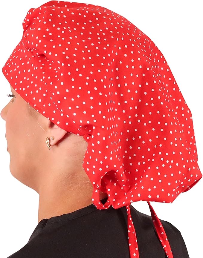 Sparkling EARTH Banded Bouffant Surgical Scrub Ponytail Working Caps and - Image 5