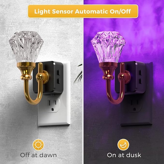 L LOHAS LED Night Lights Plug into Wall -10-Color Changing RGB Floral Night - Image 4