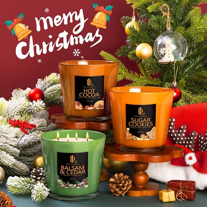 Large Candle Hot Cocoa Scented, 4 Wick Natural Soy Candles - Image 7