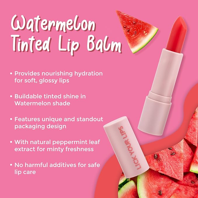 Watermelon Tinted Lip Balm and Strawberry Sugar Lip Scrub Stick Duo - Image 5