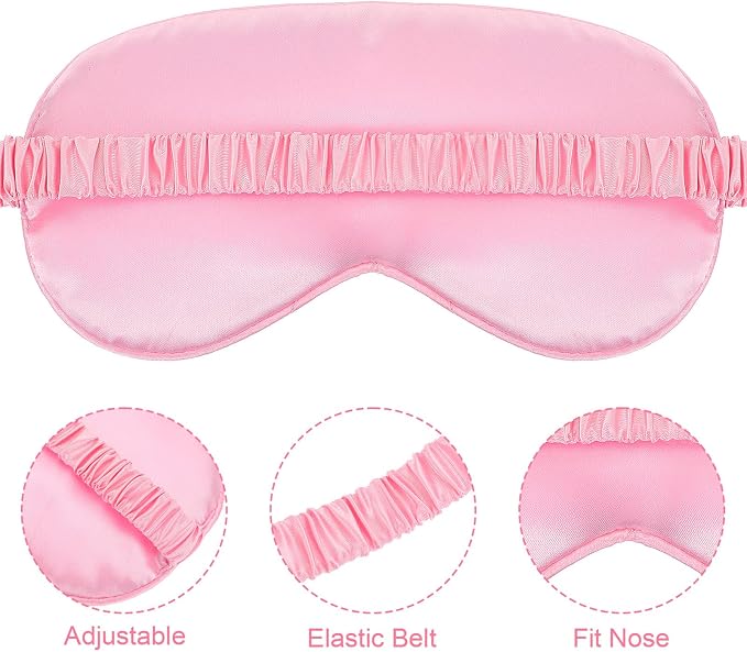 Satin Sleep Mask, 6 Pack Pink Silk Eye Mask - Image 3