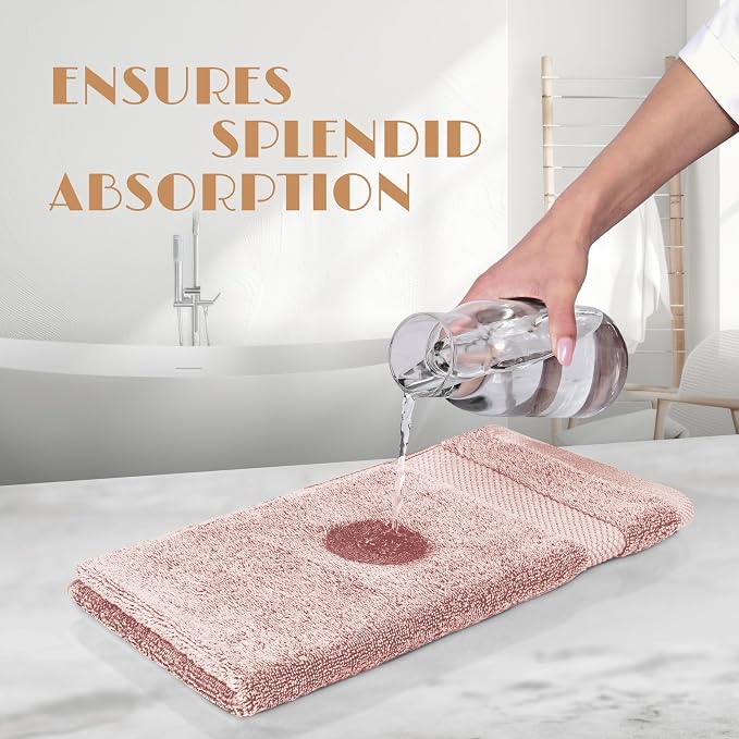 White Classic Pink Hand Towels for Bathroom Cotton Hand Towel Bulk for Gym - Image 5
