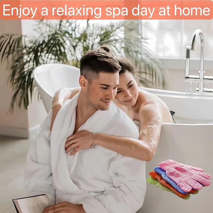 12 Pcs Exfoliating Bath Gloves, Deep Scrubbing Dead Skin Shower Gloves - Image 6