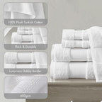 Madison Park Turkish 100% Cotton 600Gsm Luxury Premium Thick Soft Absorbent - Image 4