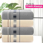 CASA COPENHAGEN X Line 4Pcs 100% Egyptian Cotton Designer Hand Towels Gift Set- - Image 2