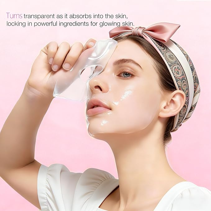 8 Pack Collagen Face Mask for Women, Hydrating Hydrogel Sheet Mask for Skin - Image 4
