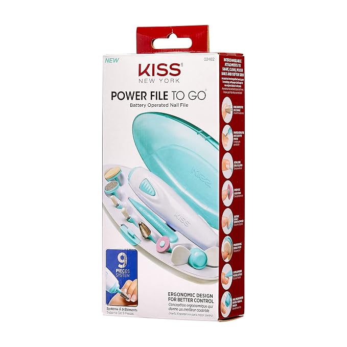 KISS Power File to Go Battery Powered Mani/Pedi Tool Professional Nail Care - Image 5