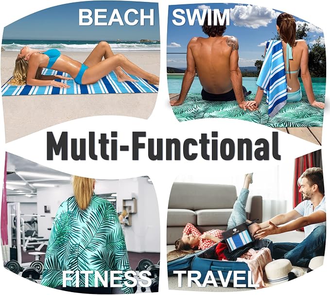 2 Pack Microfiber Beach Towel, Oversized Microfiber Pool Towel 75”x 35” - Image 5
