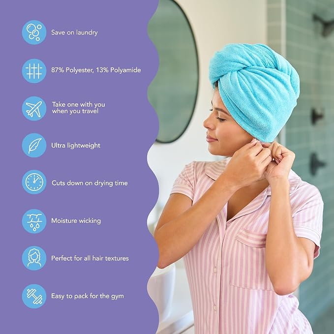 Turbie Twist 2-Pack Microfiber Hair Towel - Image 3