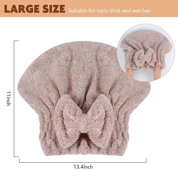 SUNLAND Large Microfiber Hair Drying Caps - Image 5