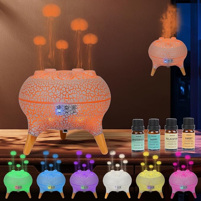 BOHOFAM Jellyfish Essential Oil Diffuser 250ML, Aroma Diffuser Hears Sound to by BOHOFAM