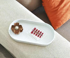 White Small Tray, Oval Tray for Bathtub Bathroom Vanity Items, Countertop - Image 8