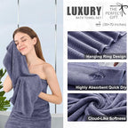 8 Piece Bath Towel Set |2 Oversized Large Bath Sheet, 2 Hand Towels, 4 - Image 3