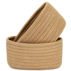 【2 Pack】ABenkle Small Woven Baskets, Tiny Oval Shallow Storage Baskets by ABenkle
