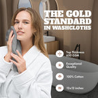 White Classic Wealuxe Light Gray Washcloths 24 Pack - Image 2
